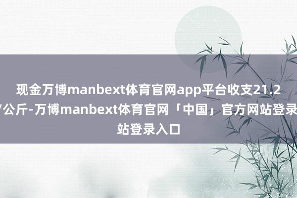 现金万博manbext体育官网app平台收支21.20元/公